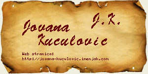 Jovana Kuculović vizit kartica
